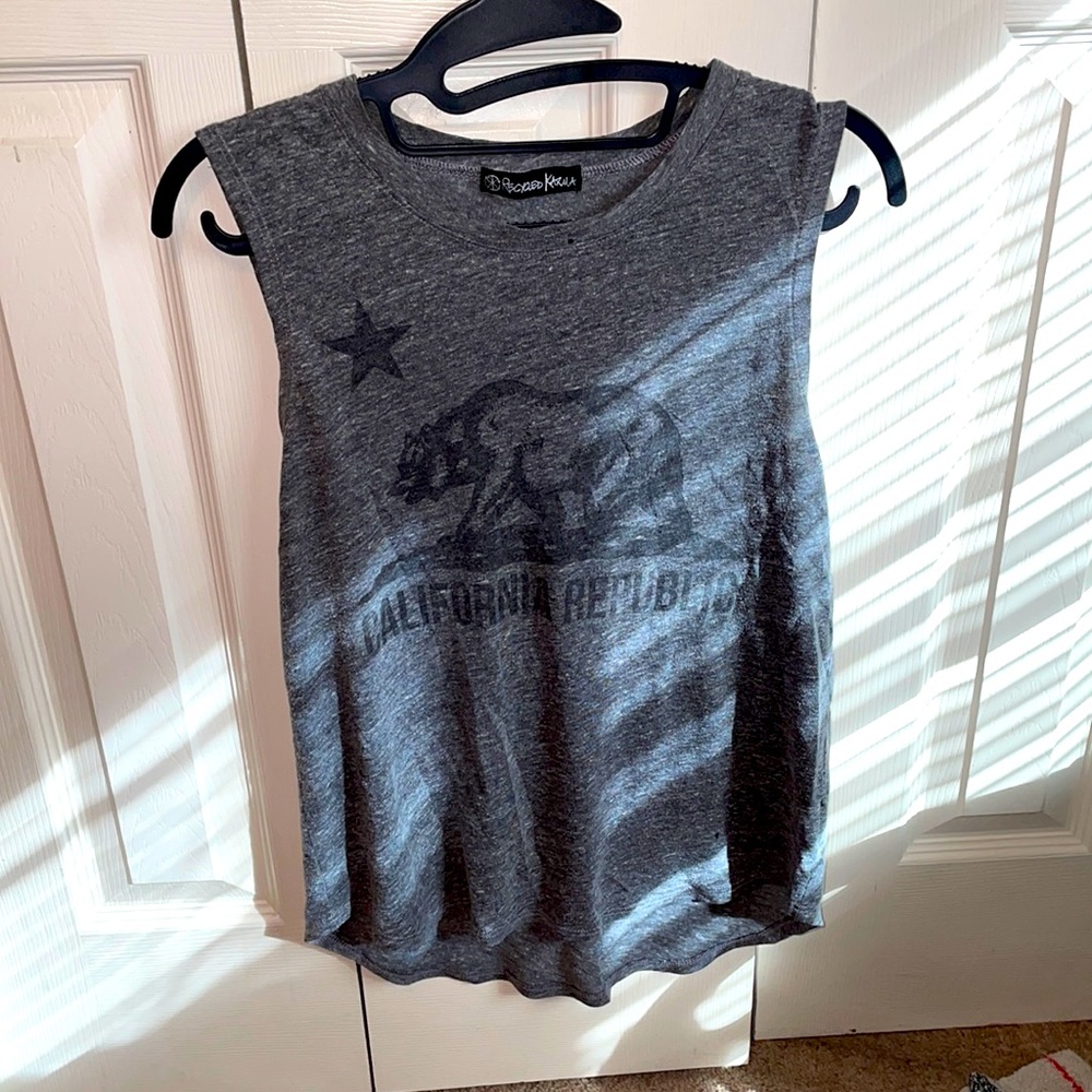 🐻Small Womens Grey Vintage California Republic Muscle Tee